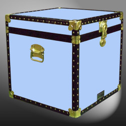 20-152 SKY BLUE VINYL Cube Storage Trunk with ABS Trim