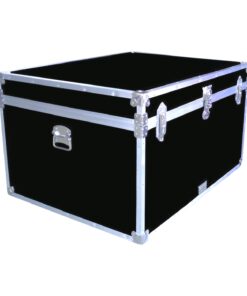02-140 RE BLACK Jumbo Storage Trunk with Alloy Trim