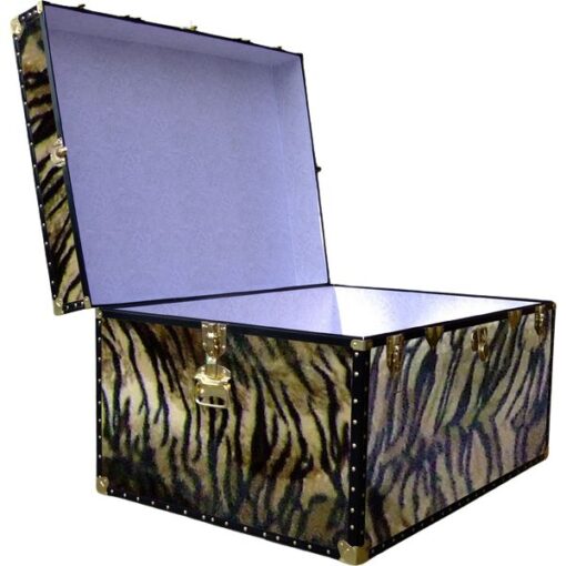 01-226 TI FAUX TIGER Super Jumbo Storage Trunk with ABS Trim - Image 2