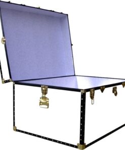 Alternative view of 01-216 WL WHITE LEATHERETTE Super Jumbo Storage Trunk with ABS Trim