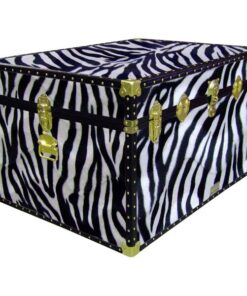 01-220 ZEB FAUX ZEBRA Super Jumbo Storage Trunk with ABS Trim