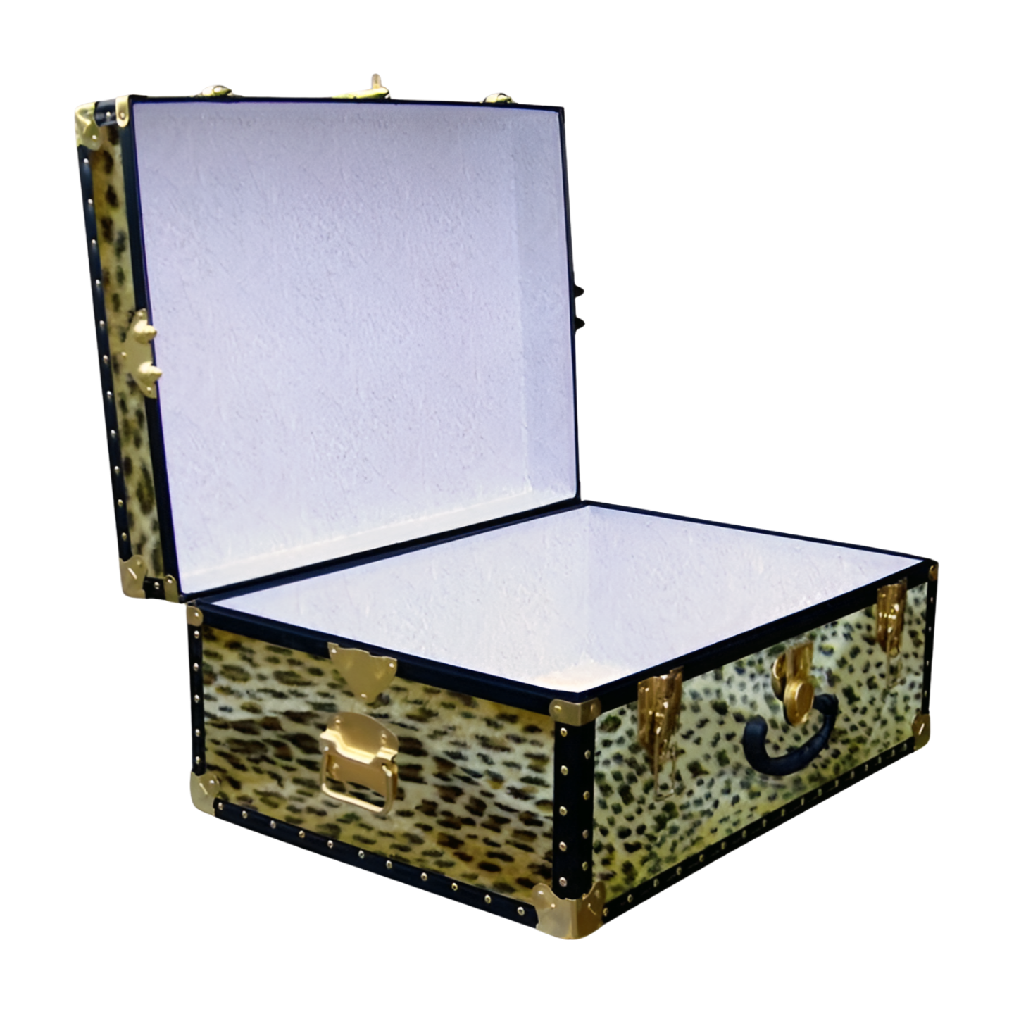 10-178 CH FAUX CHEETAH 27 Cabin Storage Trunk with ABS Trim - Image 2
