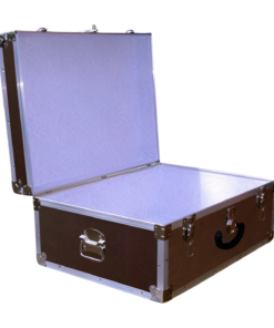 Alternative view of 10-171 BLE BROWN LEATHERETTE 27 Cabin Storage Trunk with Alloy Trim