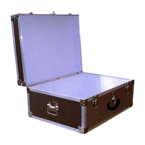 10-171 BLE BROWN LEATHERETTE 27 Cabin Storage Trunk with Alloy Trim - Image 2