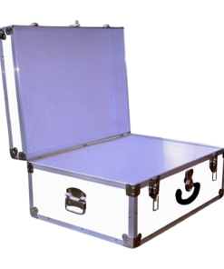 Alternative view of 10-173 WLE WHITE LEATHERETTE 27 Cabin Storage Trunk with Alloy Trim