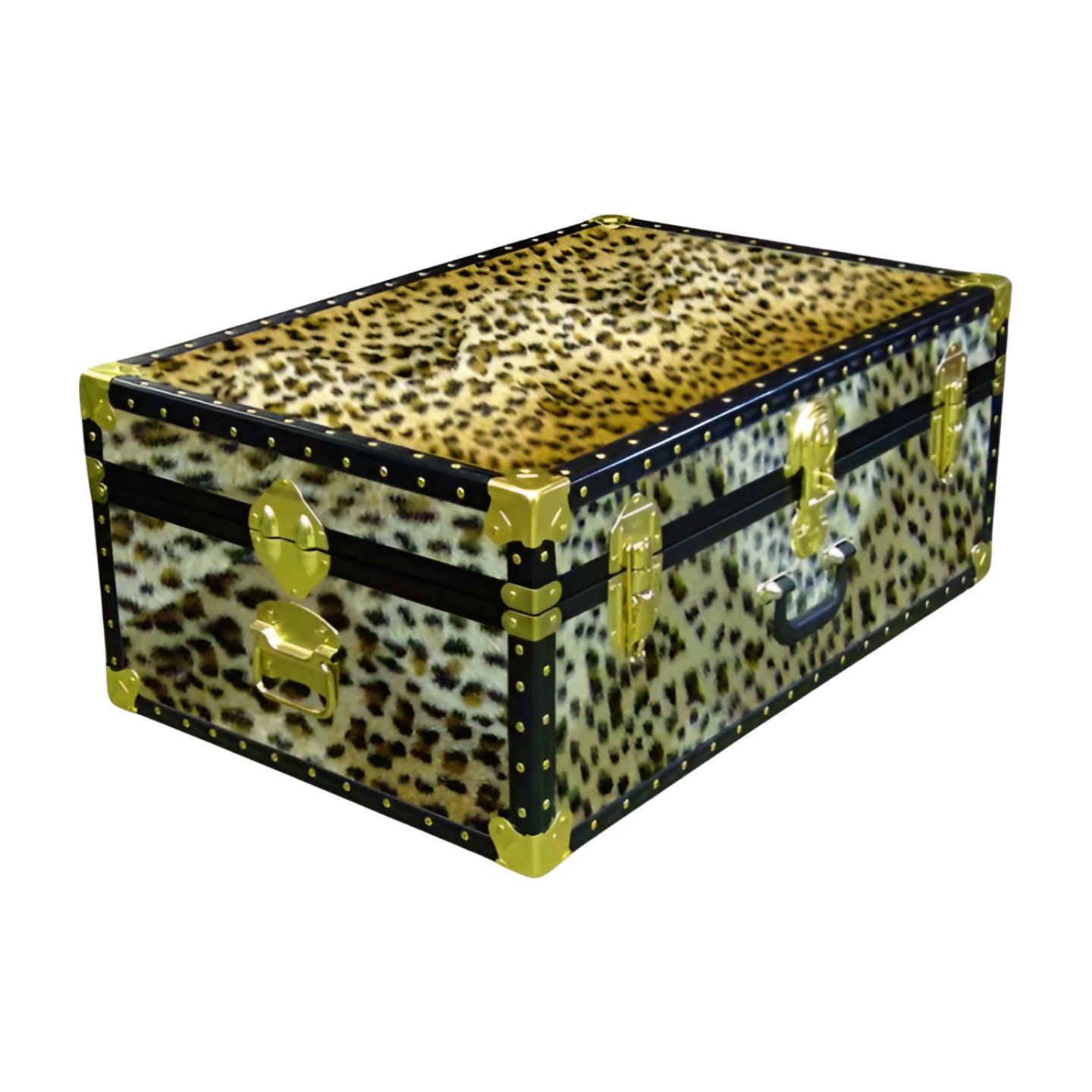 10-178 CH FAUX CHEETAH 27 Cabin Storage Trunk with ABS Trim