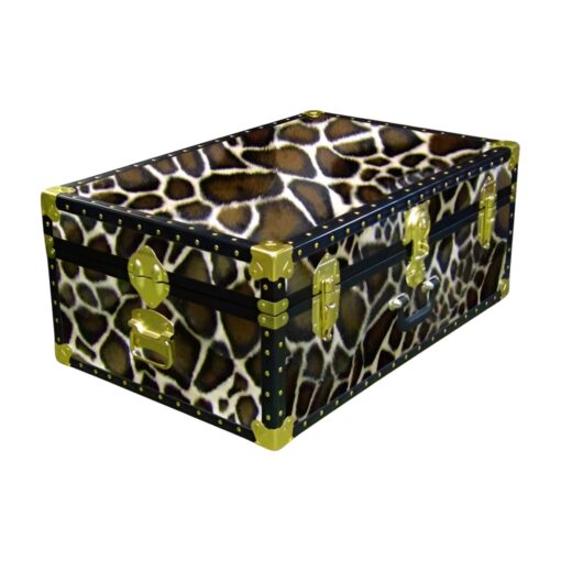 10-180 G FAUX GIRAFFE 27 Cabin Storage Trunk with ABS Trim