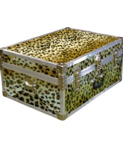 10-179 CHE FAUX CHEETAH 27 Cabin Storage Trunk with Alloy Trim