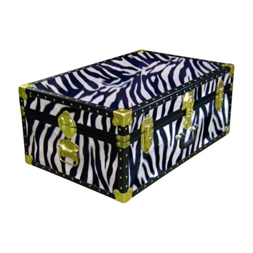10-176 ZEB FAUX ZEBRA 27 Cabin Storage Trunk with ABS Trim