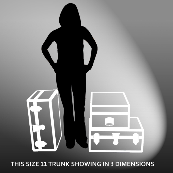 11-160 BL BROWN LEATHERETTE 24 Storage Trunk Case with ABS Trim - Image 4