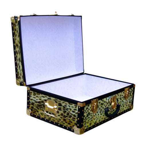 11-168 CH FAUX CHEETAH 24 Storage Trunk Case with ABS Trim - Image 2