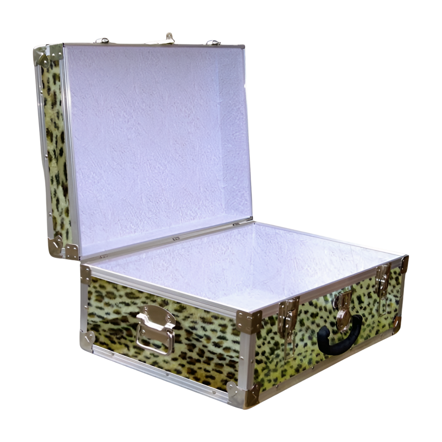 11-169 CHE FAUX CHEETAH 24 Storage Trunk Case with Alloy Trim - Image 2