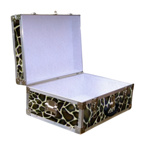 11-171 GE FAUX GIRAFFE 24 Storage Trunk Case with Alloy Trim - Image 2