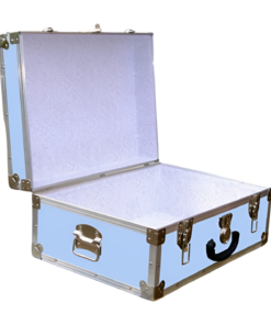 Alternative view of 11-144 E SKY BLUE VINYL 24 Storage Trunk Case with Alloy Trim