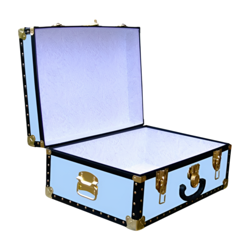 11-143 SKY BLUE VINYL 24 Storage Trunk Case with ABS Trim - Image 2