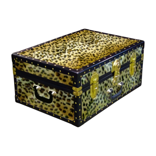 11-168 CH FAUX CHEETAH 24 Storage Trunk Case with ABS Trim