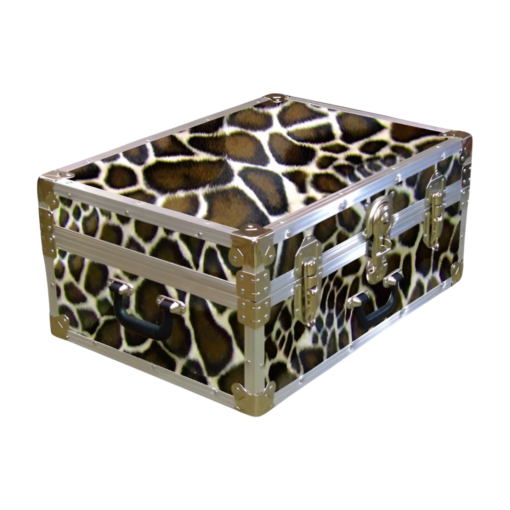 11-171 GE FAUX GIRAFFE 24 Storage Trunk Case with Alloy Trim