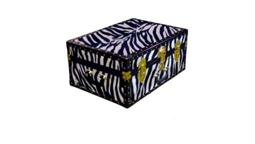 11-166 ZEB FAUX ZEBRA 24 Storage Trunk Case with ABS Trim