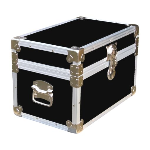 12-061 RE BLACK Tuck Box Storage Trunk with Alloy Trim