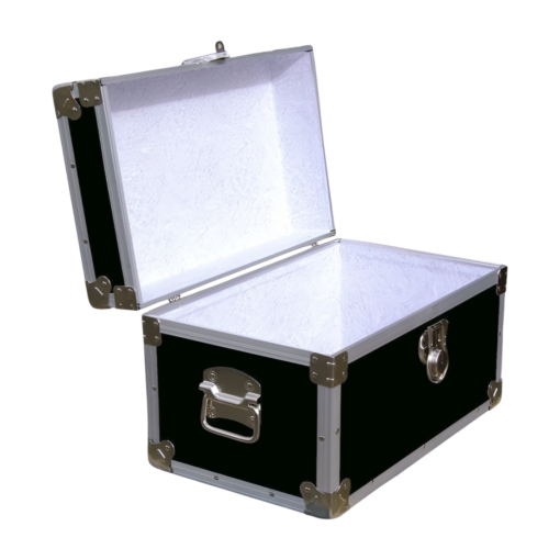 12-061 RE BLACK Tuck Box Storage Trunk with Alloy Trim - Image 2
