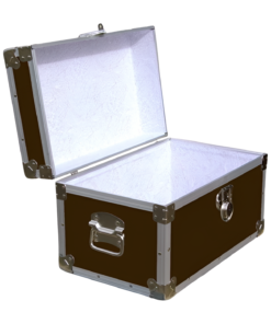 Alternative view of 12-095 BLE BROWN LEATHERETTE Tuck Box Storage Trunk with Alloy Trim