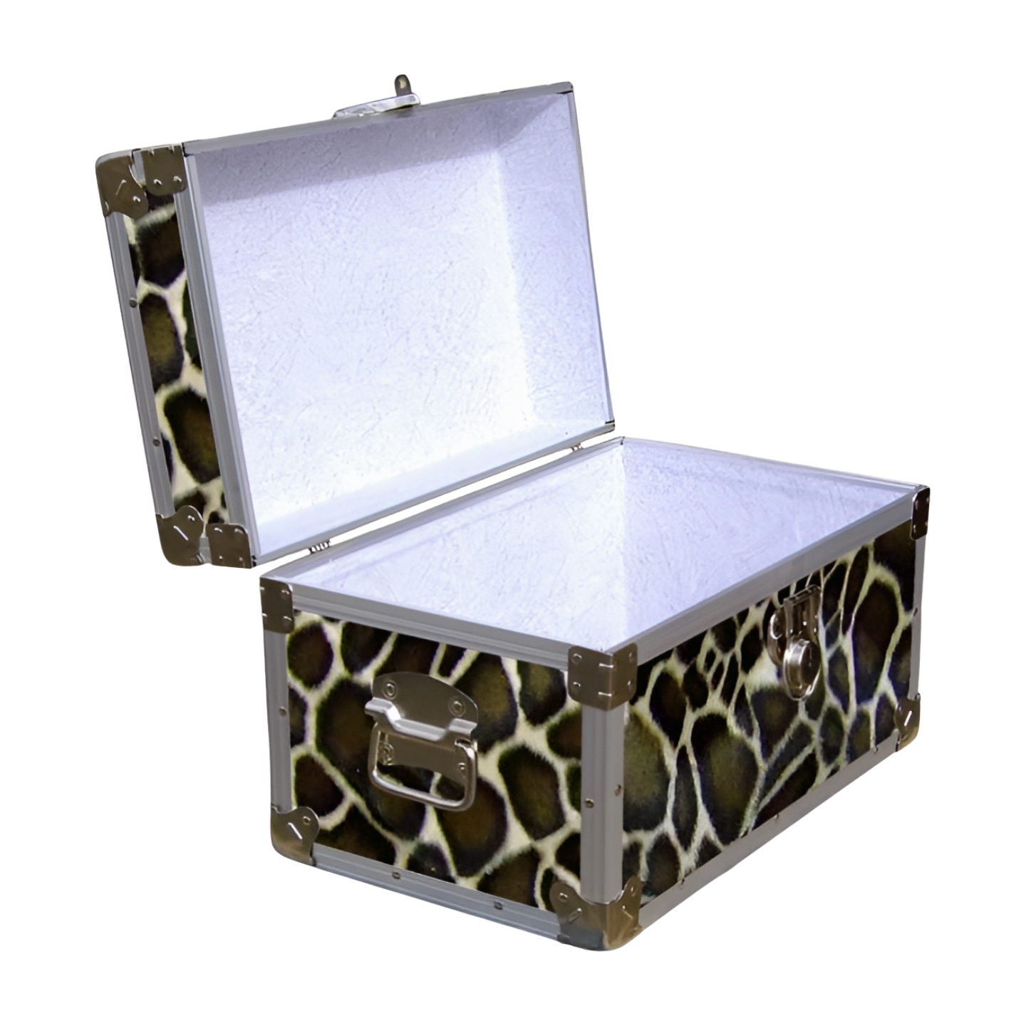 12-105 GE FAUX GIRAFFE Tuck Box Storage Trunk with Alloy Trim - Image 2