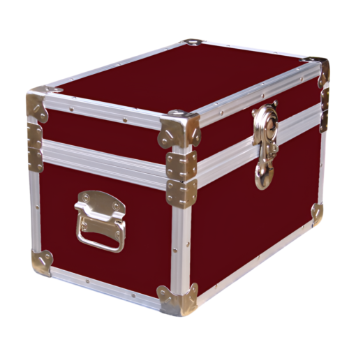 12-060 RE MAROON Tuck Box Storage Trunk with Alloy Trim