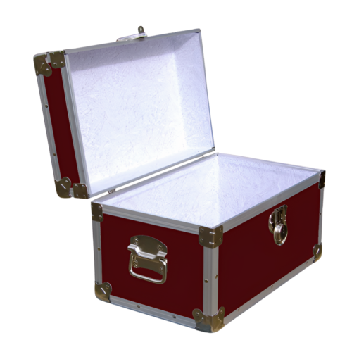 12-060 RE MAROON Tuck Box Storage Trunk with Alloy Trim - Image 2
