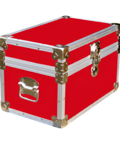 12-059.5 RE RED Tuck Box Storage Trunk with Alloy Trim