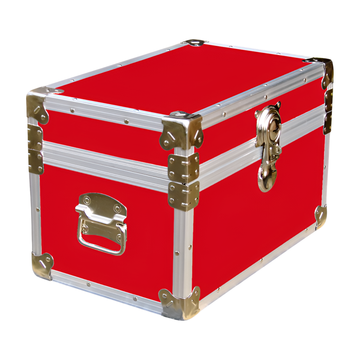 12-059.5 RE RED Tuck Box Storage Trunk with Alloy Trim