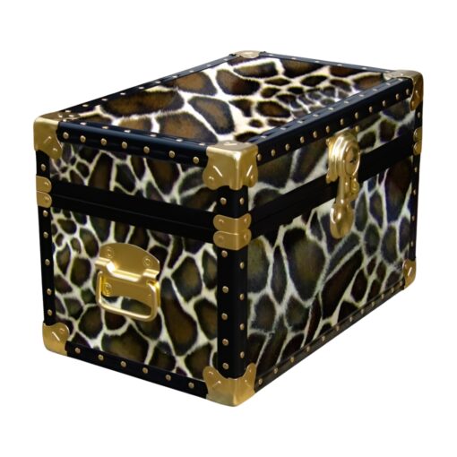 12-104 G FAUX GIRAFFE Tuck Box Storage Trunk with ABS Trim