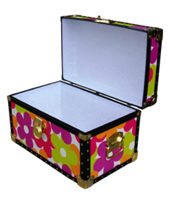 Alternative view of 12-092.5 OCND OIL CLOTH NEON DAISY Tuck Box Storage Trunk with ABS Trim