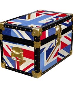 13A-130 OCUJ OIL CLOTH UNION JACK XL Tuck Box Storage Trunk with ABS Trim