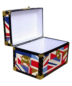 Alternative view of 13A-130 OCUJ OIL CLOTH UNION JACK XL Tuck Box Storage Trunk with ABS Trim
