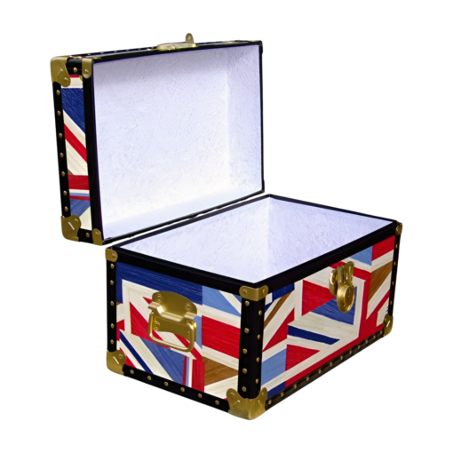 13A-130 OCUJ OIL CLOTH UNION JACK XL Tuck Box Storage Trunk with ABS Trim - Image 2