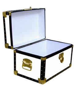 Alternative view of 12-096 WL WHITE LEATHERETTE Tuck Box Storage Trunk with ABS Trim