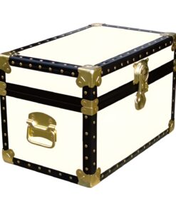 12-070 WOOD WASH CREAM Tuck Box Storage Trunk with ABS Trim
