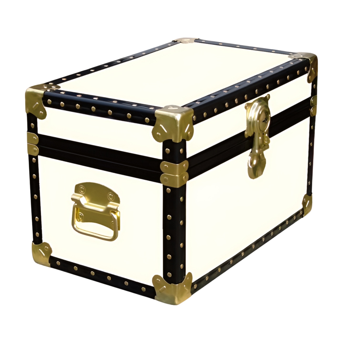 12-070 WOOD WASH CREAM Tuck Box Storage Trunk with ABS Trim