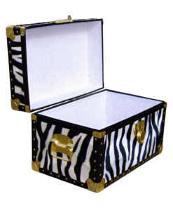 Alternative view of 12-100 ZEB FAUX ZEBRA Tuck Box Storage Trunk with ABS Trim