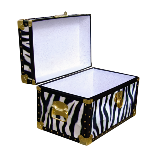 12-100 ZEB FAUX ZEBRA Tuck Box Storage Trunk with ABS Trim - Image 2
