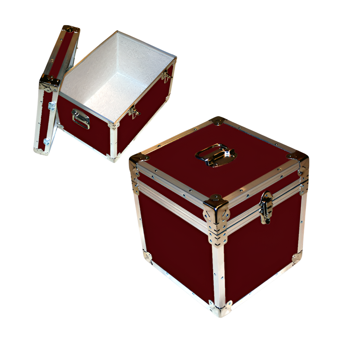 14-076 RE MAROON LP 100 Storage Trunk with Alloy Trim