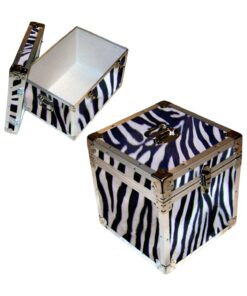 14-120 ZEBE FAUX ZEBRA LP 100 Storage Trunk with Alloy Trim