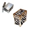 15-110 ZEBE FAUX ZEBRA LP 50 Storage Trunk with Alloy Trim