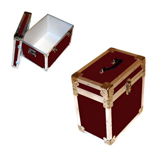 15-074 RE MAROON LP 50 Storage Trunk with Alloy Trim