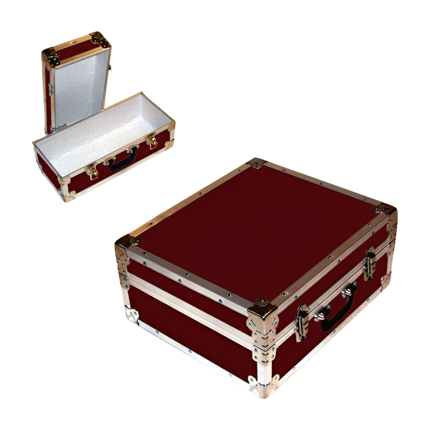 17-076 RE MAROON Single 200 Storage Trunk with Alloy Trim