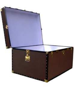 Alternative view of 01-214 BL BROWN LEATHERETTE Super Jumbo Storage Trunk with ABS Trim