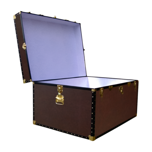 01-214 BL BROWN LEATHERETTE Super Jumbo Storage Trunk with ABS Trim - Image 2