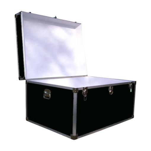 02-140 RE BLACK Jumbo Storage Trunk with Alloy Trim - Image 2