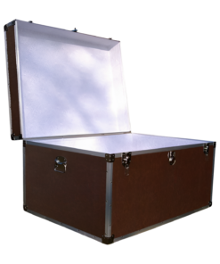 Alternative view of 01-215 BLE BROWN LEATHERETTE Super Jumbo Storage Trunk with Alloy Trim