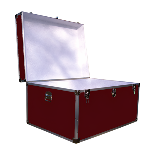 02-138 RE MAROON Jumbo Storage Trunk with Alloy Trim - Image 2